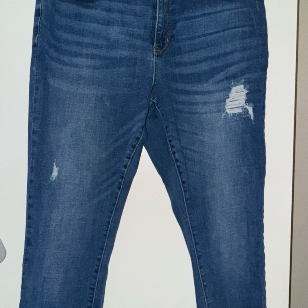 Judy Blue Skinny Blue Jeans with Distressed Details